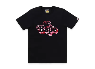 A BATHING APE Ladies Milo On Bape Tee "Black/Pink"