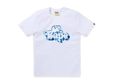 A BATHING APE Ladies Milo On Bape Tee "White/Blue"