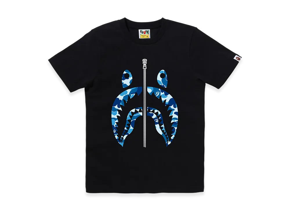 A BATHING APE Ladies Shark Tee "Black/Blue"