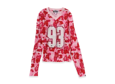 A BATHING APE Ladies Abc Camo Slim Fit LS Tee "Pink"