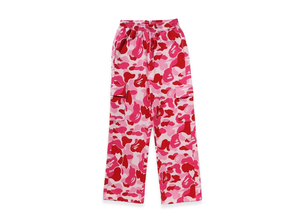 A BATHING APE Ladies Abc Camo A Bathing Ape Logo Straight Sweat Pants "Pink"