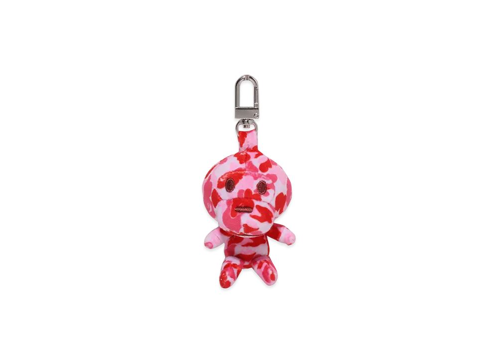 A BATHING APE Ladies Abc Camo Baby Milo Plush Doll Key Chain "Pink"