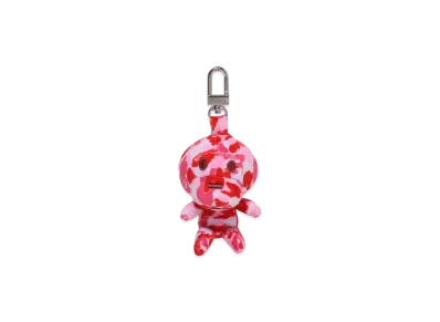 A BATHING APE Ladies Abc Camo Baby Milo Plush Doll Key Chain "Pink"