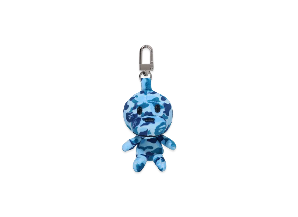 A BATHING APE Ladies Abc Camo Baby Milo Plush Doll Key Chain "Blue"