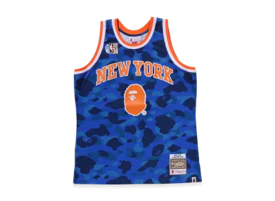 A BATHING APE x Mitchell & Ness x NBA New York Knicks Swingman Jersey "Blue"