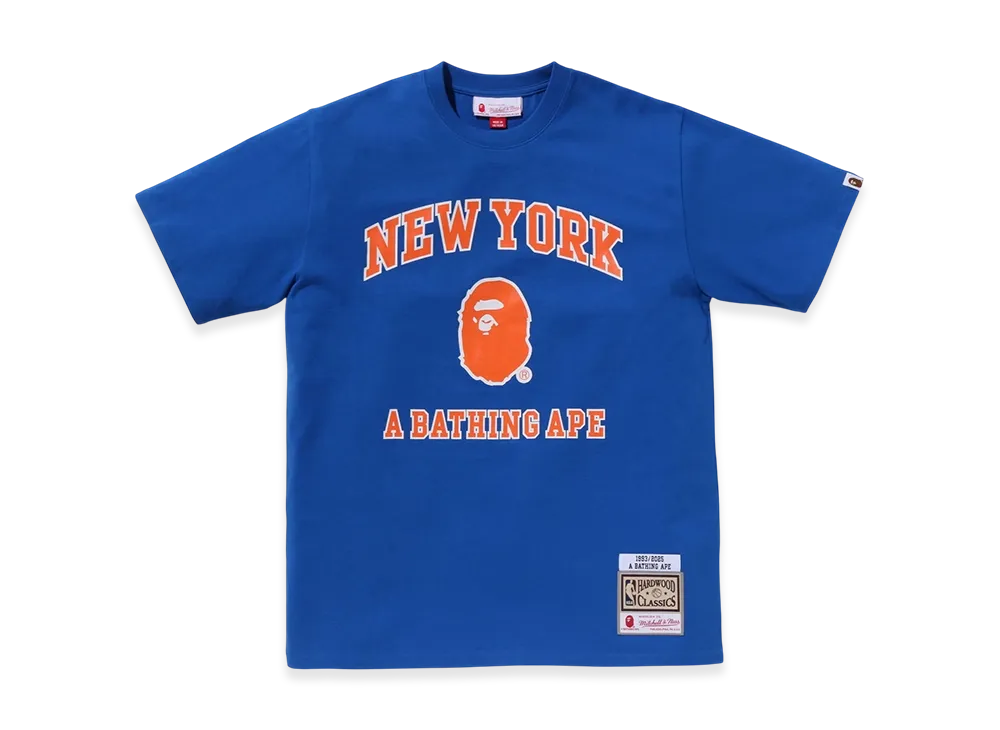 A BATHING APE x Mitchell & Ness x NBA New York Knicks Tee "Blue"