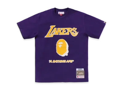 A BATHING APE x Mitchell & Ness x NBA Los Angeles Lakers Tee "Purple"