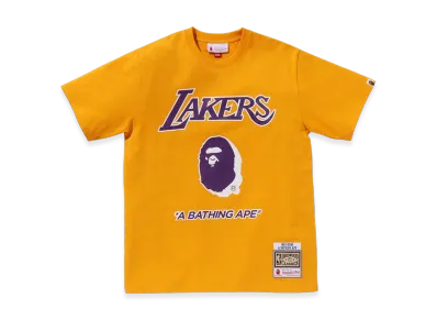 A BATHING APE x Mitchell & Ness x NBA Los Angeles Lakers Tee "Yellow"