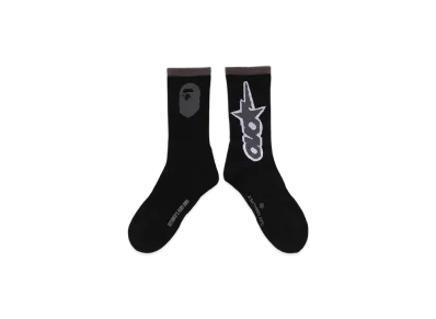 A BATHING APE x OVO Sta Athletic Socks "Black"