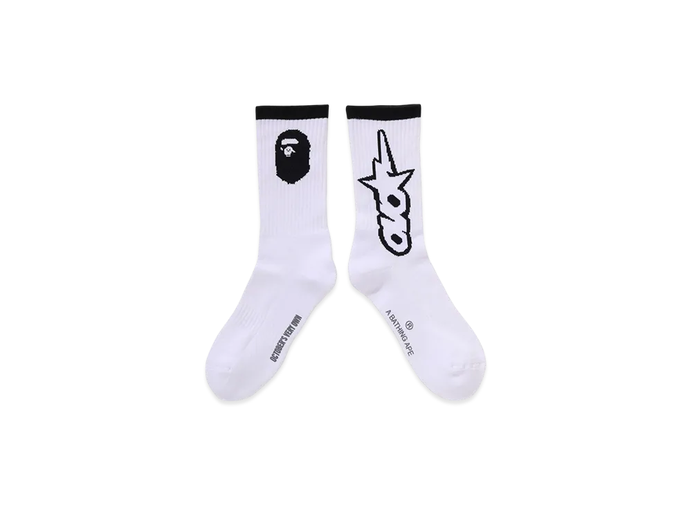 A BATHING APE x OVO Sta Athletic Socks "White"