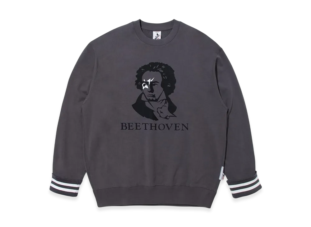 A BATHING APE x KAZUKI KURAISHI Relaxed Fit Crewneck Sweatshirt "Charcoal Gray"