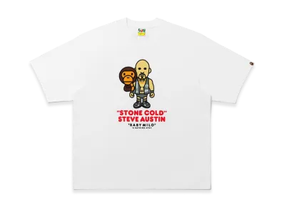 A BATHING APE x WWE Stone Cold Steve Austin Baby Milo Relaxed Fit Tee "White"