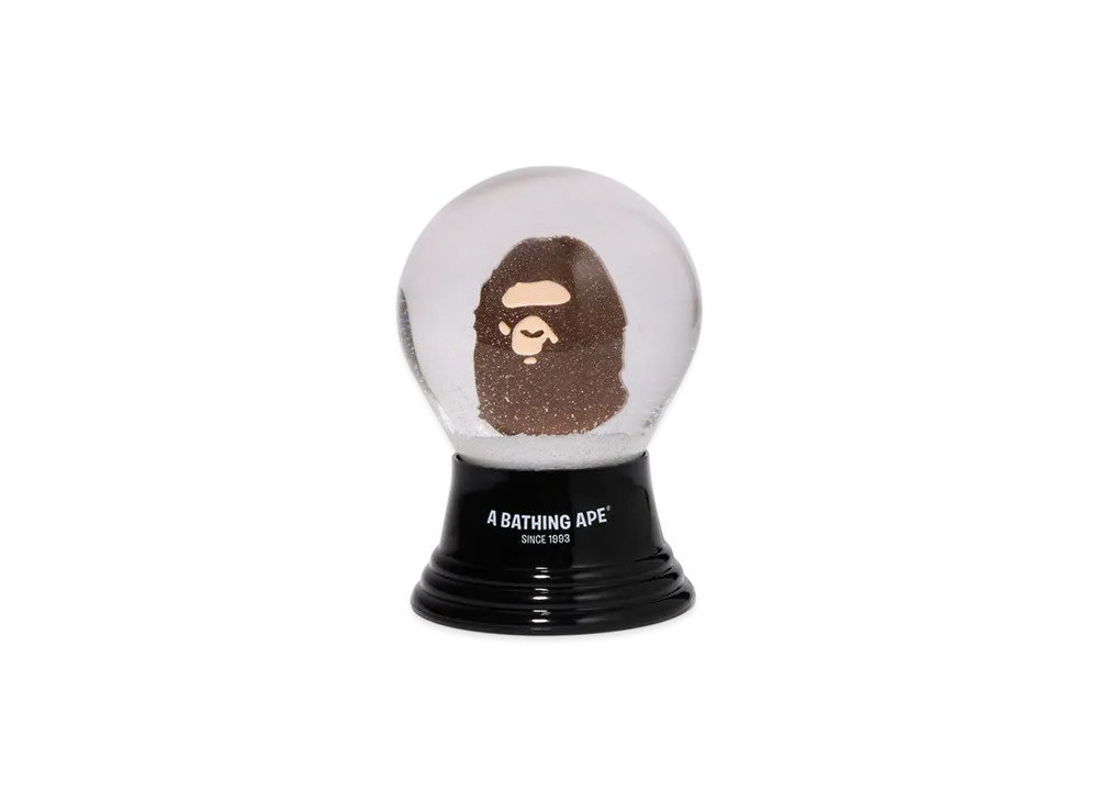 A BATHING APE Ape Head Snow Globe "Brown"