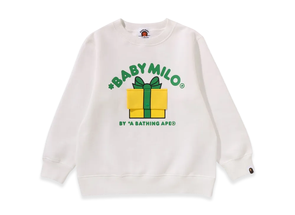 A BATHING APE Baby Milo & Lisa Present Box Crewneck Sweatshirt Kid's "White"