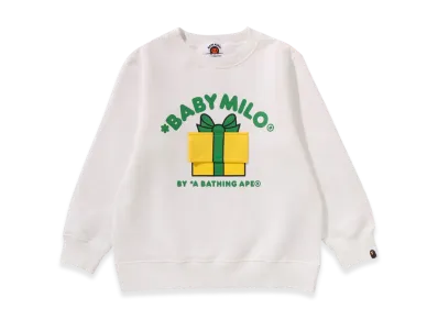 A BATHING APE Baby Milo & Lisa Present Box Crewneck Sweatshirt Kid's "White"