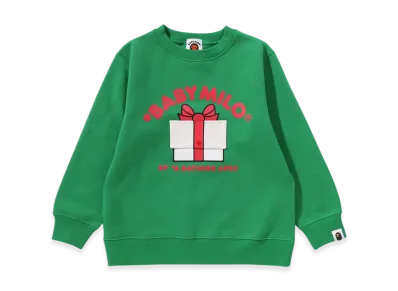 A BATHING APE Baby Milo & Lisa Present Box Crewneck Sweatshirt Kid's "Green"
