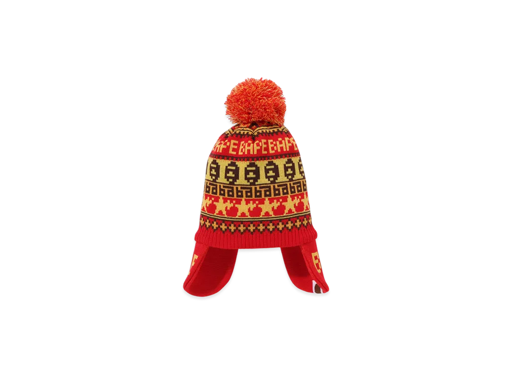 A BATHING APE Bape Knit Cap Kid's "Red"