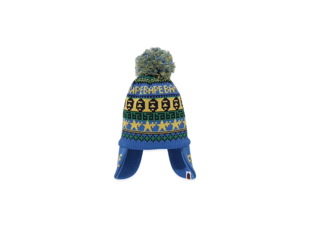 A BATHING APE Bape Knit Cap Kid's "Blue"