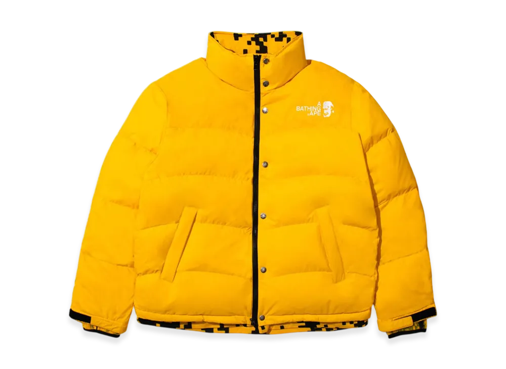 A BATHING APE x KAZUKI KURAISHI UAP Camo Reversible Down Jacket "Yellow"