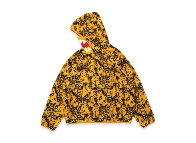 A BATHING APE x KAZUKI KURAISHI Digital Camo Mod Shark Hoodie "Yellow"