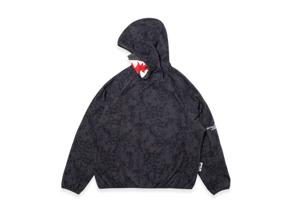 A BATHING APE x KAZUKI KURAISHI Digital Camo Mod Shark Hoodie "Charcoal"