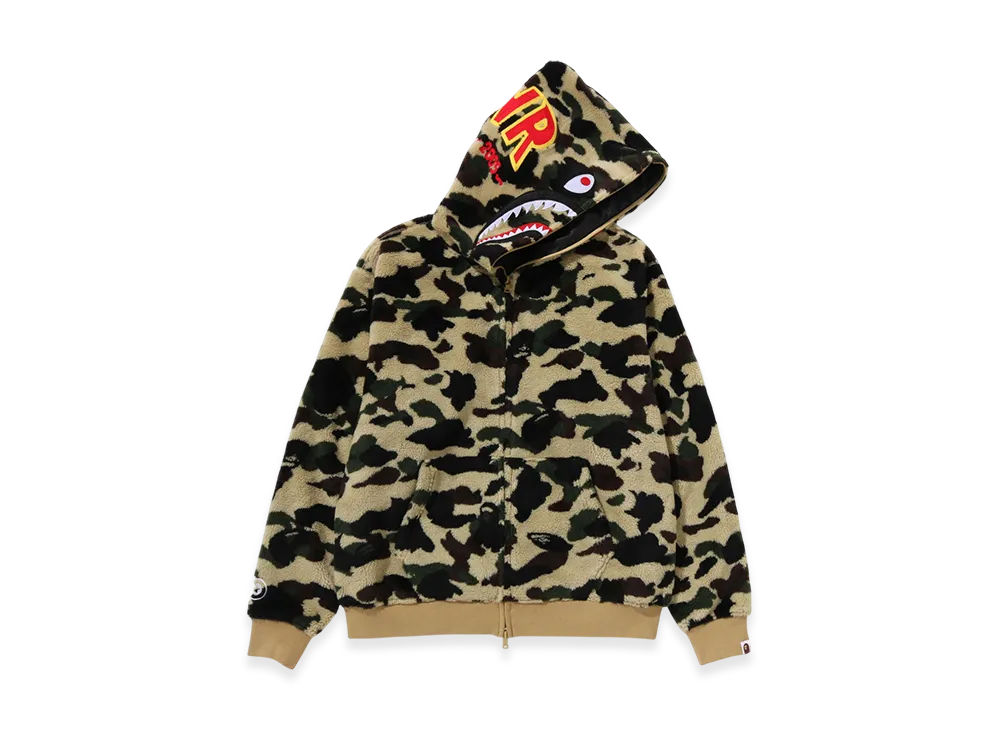 A BATHING APE 2nd Shark Boa Hoodie Jacket "Yellow"