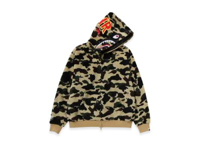 A BATHING APE 2nd Shark Boa Hoodie Jacket "Yellow"