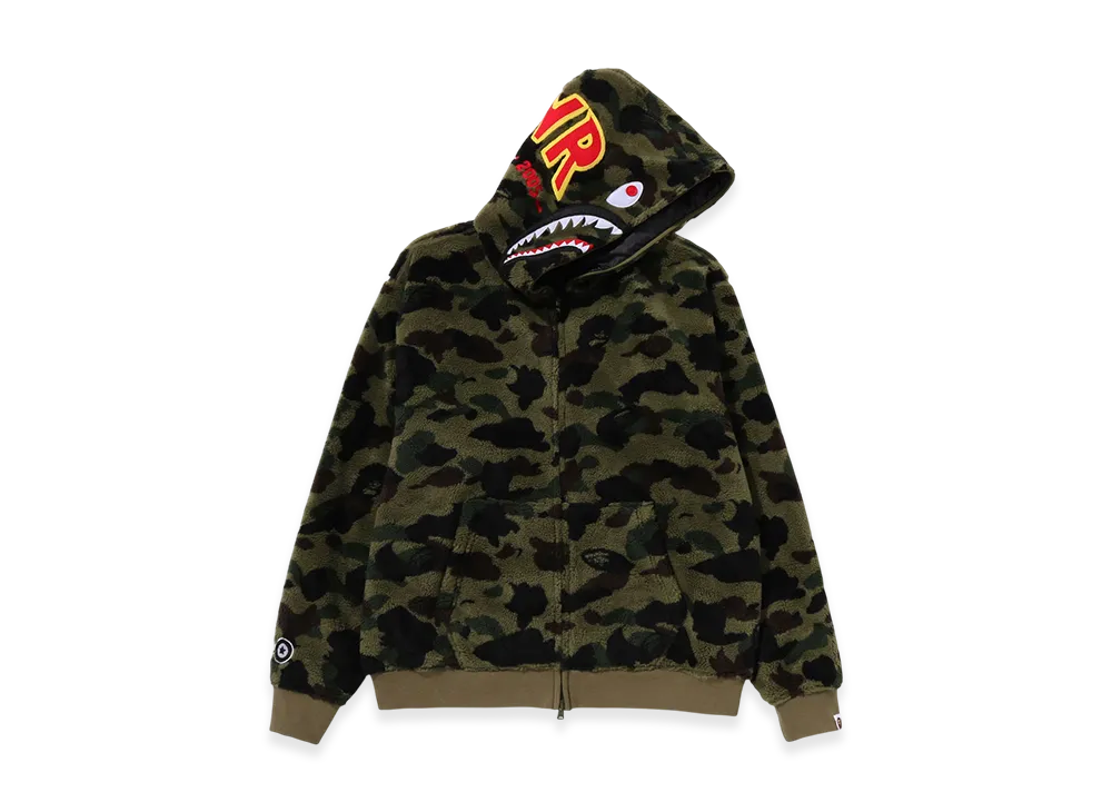A BATHING APE 2nd Shark Boa Hoodie Jacket "Green"