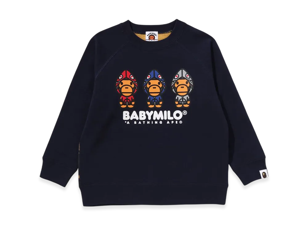 A BATHING APE 1st Camo Milo Shark FZH Crewneck Sweatshirt "Navy"