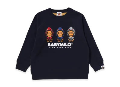 A BATHING APE 1st Camo Milo Shark FZH Crewneck Sweatshirt "Navy"