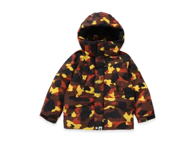 A BATHING APE 1st Camo Snowboard Down Jacket Kids "Orange"