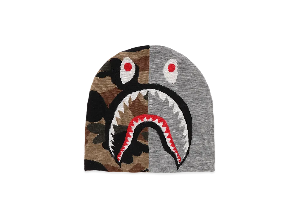 A BATHING APE Shark Knit Cap "Gray"