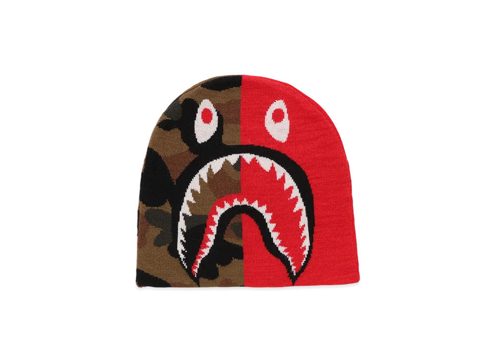 A BATHING APE Shark Knit Cap "Red"