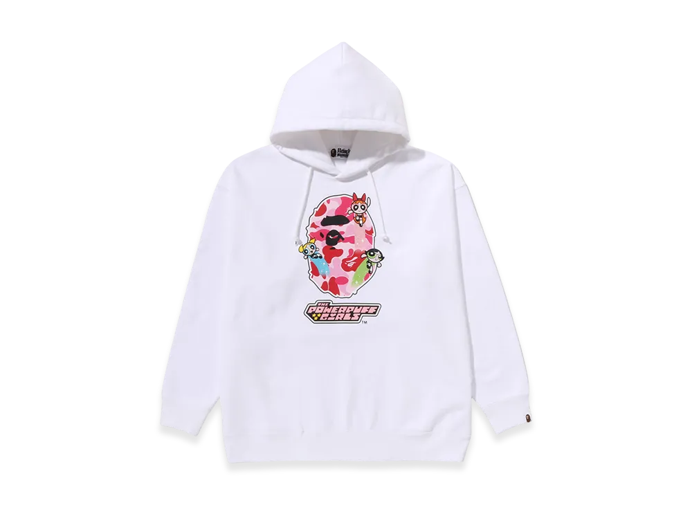 A BATHING APE  x The Powerpuff Girls Ape Head Pullover Hoodie "White"