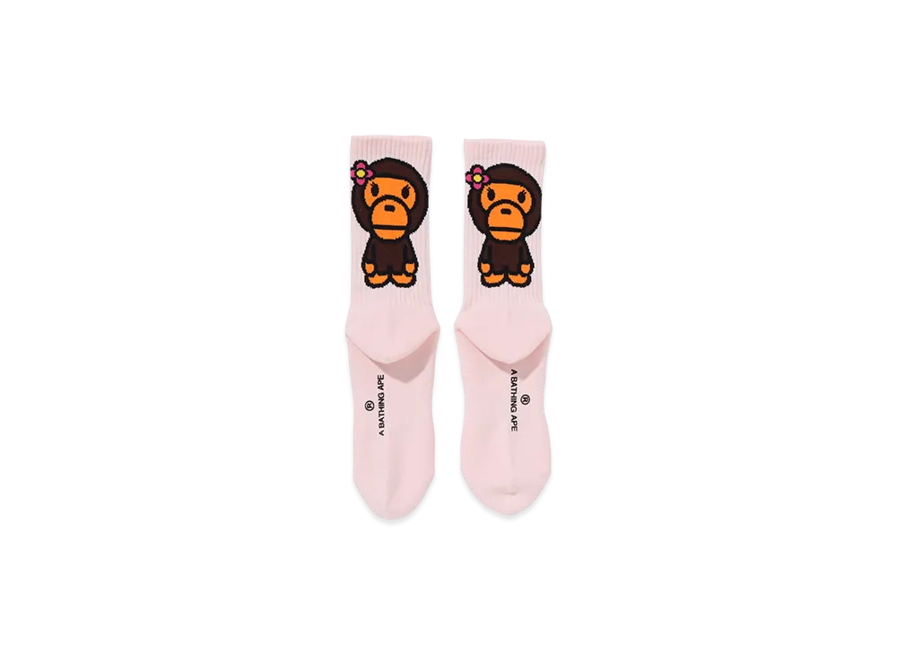 A BATHING APE Baby Lisa Socks "Pink"