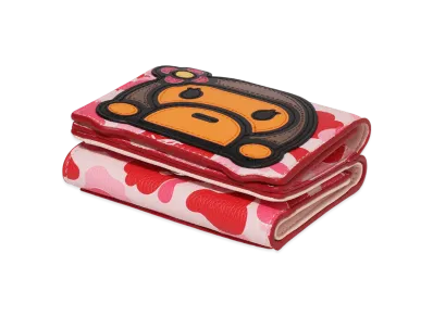 A BATHING APE ABC Camo Baby Lisa Leather Wallet "Pink"