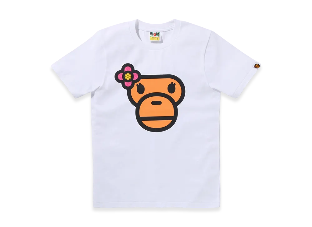 A BATHING APE Crystal Stone Lisa Face Tee "White"