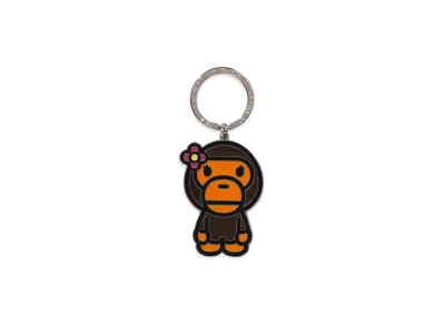 A BATHING APE Metal Keychain "Brown"