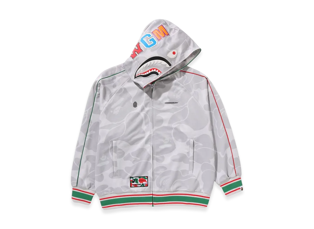 A BATHING APE x PAGANI Solid Camo Relaxed Fit Shark Full Zip Hoodie "Gray"