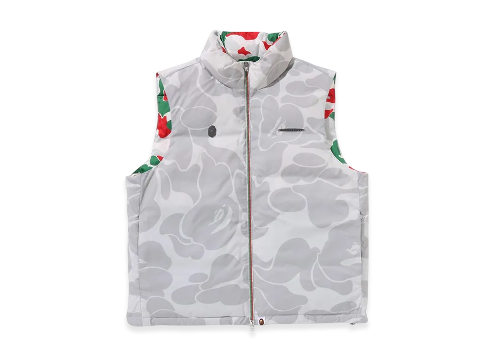 A BATHING APE x PAGANI Solid Camo Logo Down Vest "Gray"