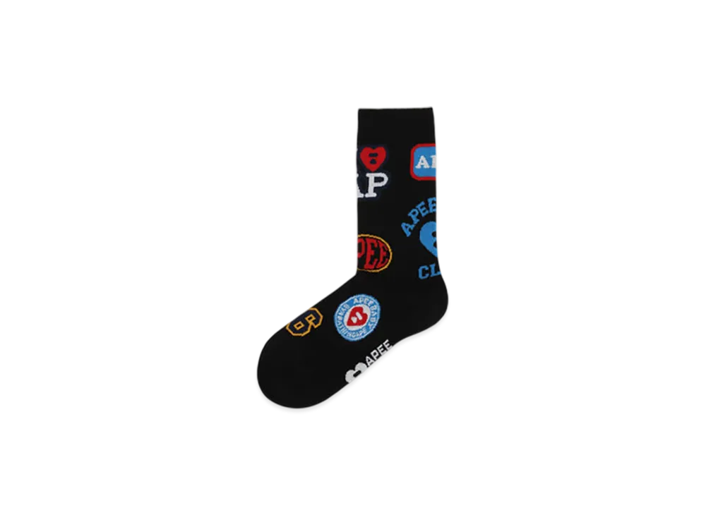 A BATHING APE APEE Jacquard Graphic Socks #7 "Black"