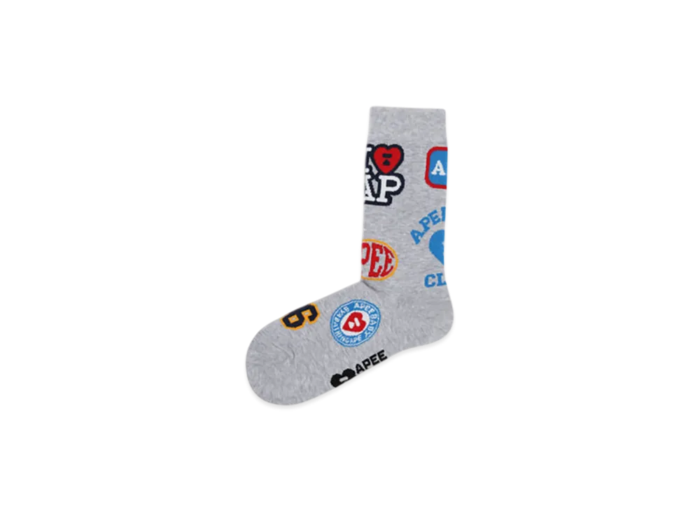 A BATHING APE APEE Jacquard Graphic Socks #7 "Gray"