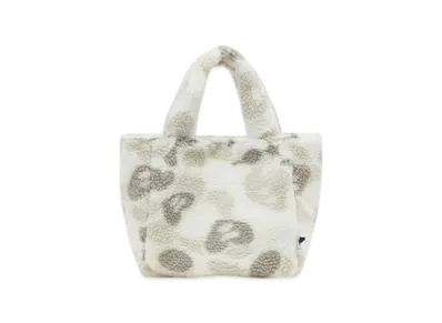 A BATHING APE APEE Camo Sherpa Mini Tote Bag "Ivory"