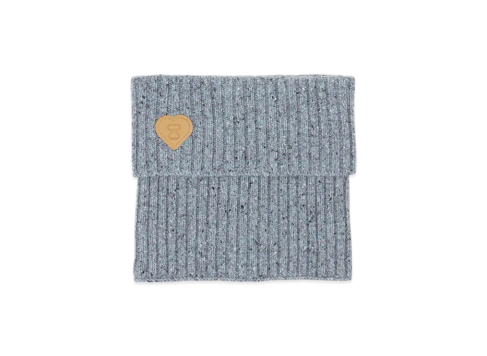 A BATHING APE APEE Suede Badge Neck Warmer "Blue"
