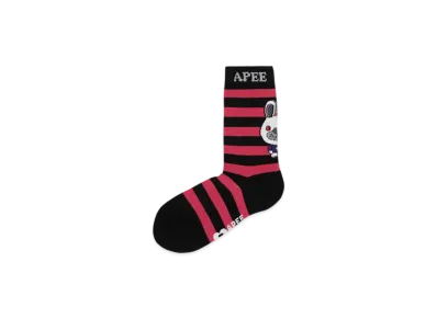 A BATHING APE APEE Baby Doppy Jacquard Stripe Socks "Pink"
