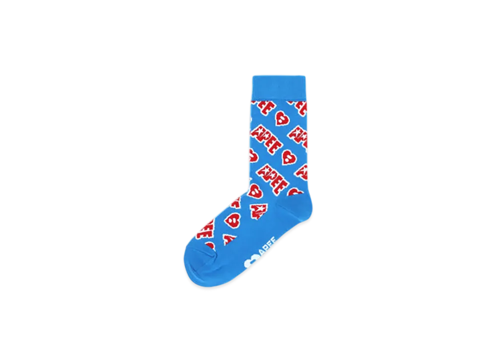 A BATHING APE APEE Jacquard Graphic Socks #1 "Blue"