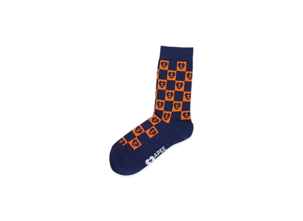 A BATHING APE APEE Jacquard Graphic Socks #3 "Navy"