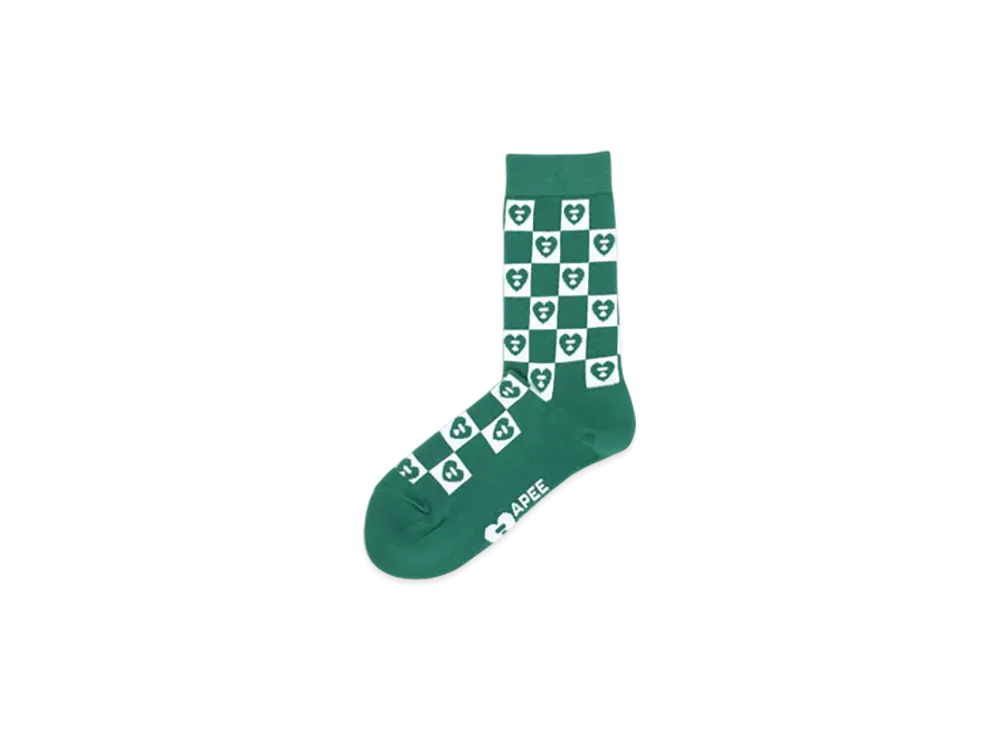 A BATHING APE APEE Jacquard Graphic Socks #3 "Green"