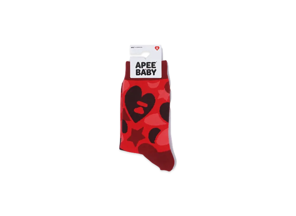 A BATHING APE APEE Camo Socks #1 "Red"