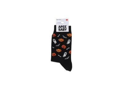 A BATHING APE APEE Baby Doppy & Baby Core Halloween Monogram Socks "Black"